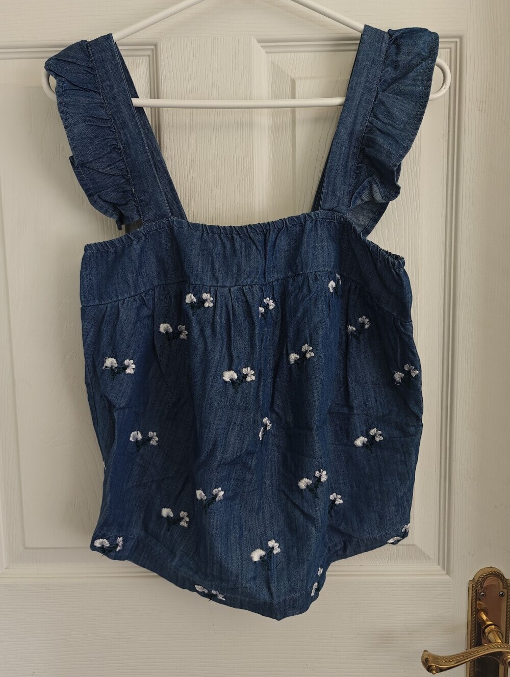 HARPER HERITAGE Cottagecore Embroidered Ruffle Tank top